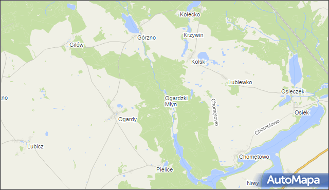 mapa Ogardzki Młyn, Ogardzki Młyn na mapie Targeo