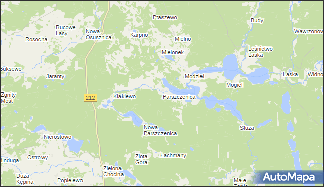 mapa Parszczenica, Parszczenica na mapie Targeo