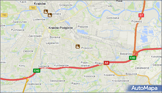 mapa Prokocim, Prokocim na mapie Targeo