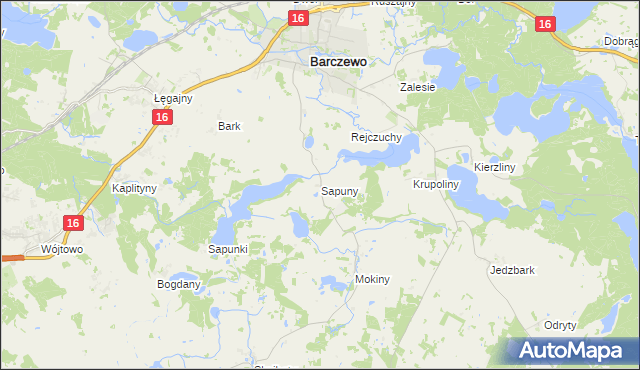 mapa Sapuny, Sapuny na mapie Targeo