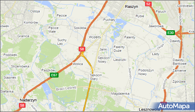 mapa Sękocin Nowy, Sękocin Nowy na mapie Targeo