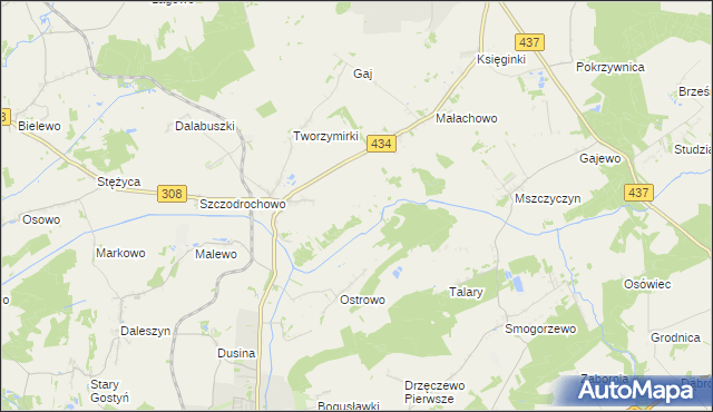 mapa Skowronki gmina Gostyń, Skowronki gmina Gostyń na mapie Targeo