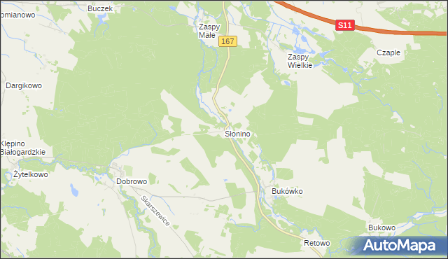 mapa Słonino, Słonino na mapie Targeo