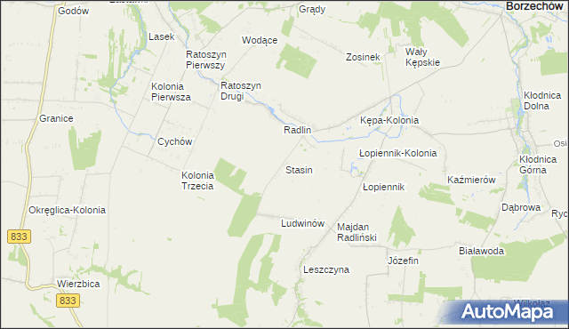 mapa Stasin gmina Chodel, Stasin gmina Chodel na mapie Targeo
