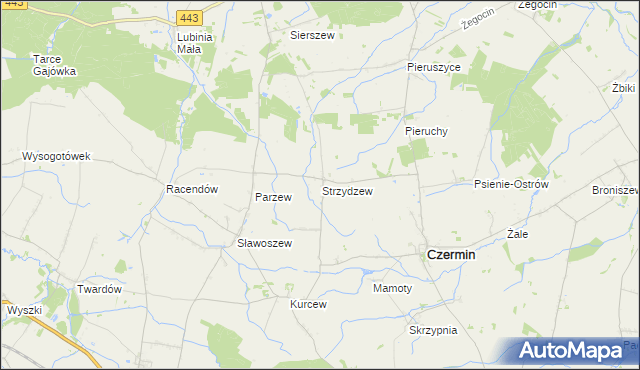 mapa Strzydzew, Strzydzew na mapie Targeo