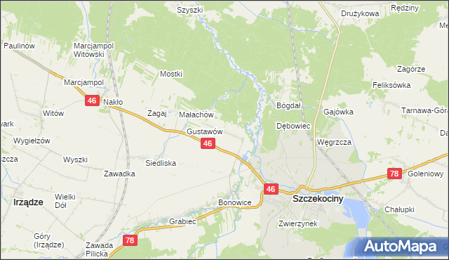 mapa Tęgobórz, Tęgobórz na mapie Targeo