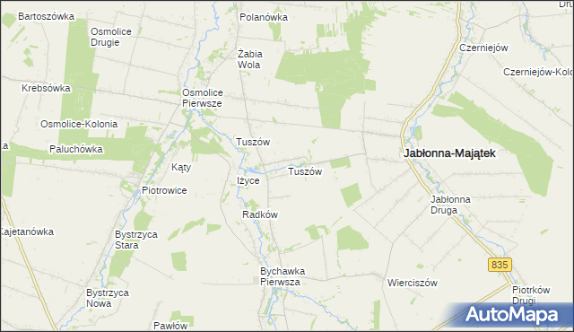 mapa Tuszów, Tuszów na mapie Targeo