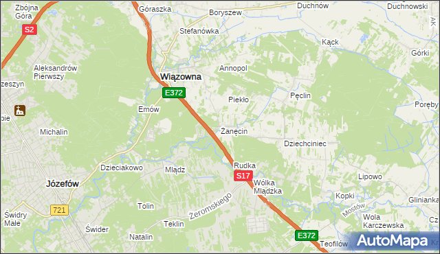 mapa Żanęcin, Żanęcin na mapie Targeo