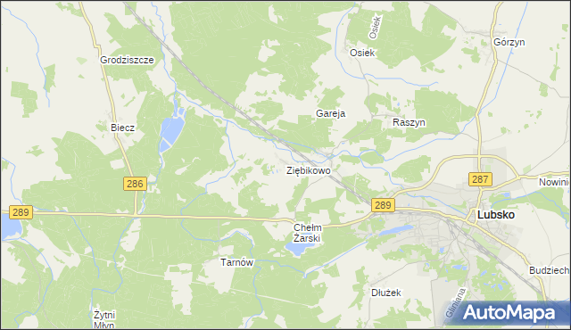 mapa Ziębikowo, Ziębikowo na mapie Targeo