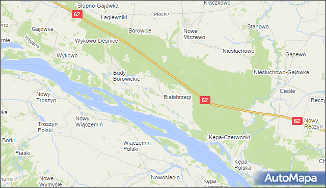 mapa Białobrzegi gmina Bodzanów, Białobrzegi gmina Bodzanów na mapie Targeo