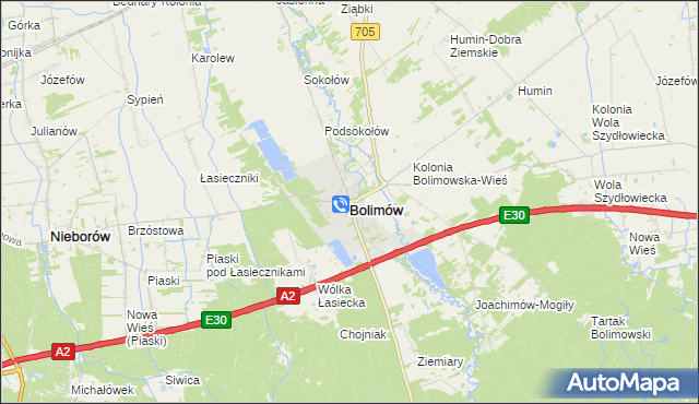 mapa Bolimów, Bolimów na mapie Targeo