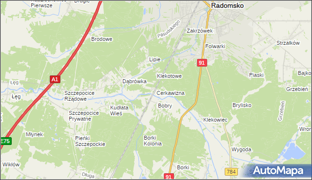 mapa Cerkawizna, Cerkawizna na mapie Targeo