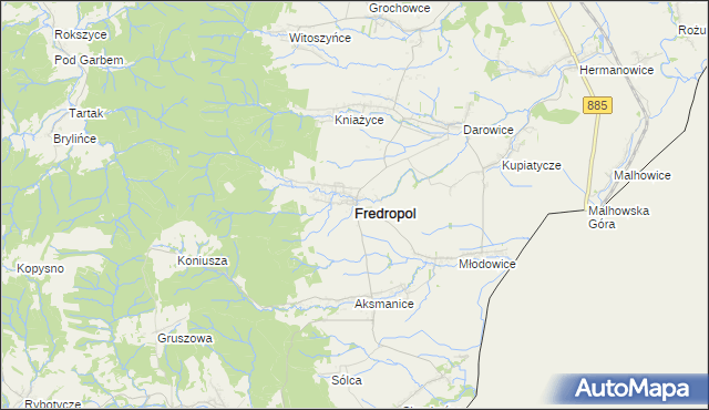 mapa Fredropol, Fredropol na mapie Targeo