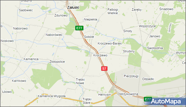 mapa Kroczewo, Kroczewo na mapie Targeo