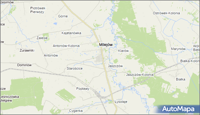 mapa Milejów-Osada, Milejów-Osada na mapie Targeo
