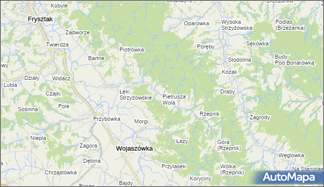 mapa Pietrusza Wola, Pietrusza Wola na mapie Targeo