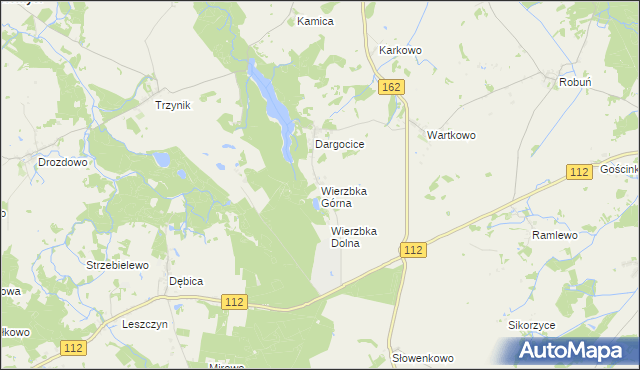 mapa Wierzbka Górna, Wierzbka Górna na mapie Targeo
