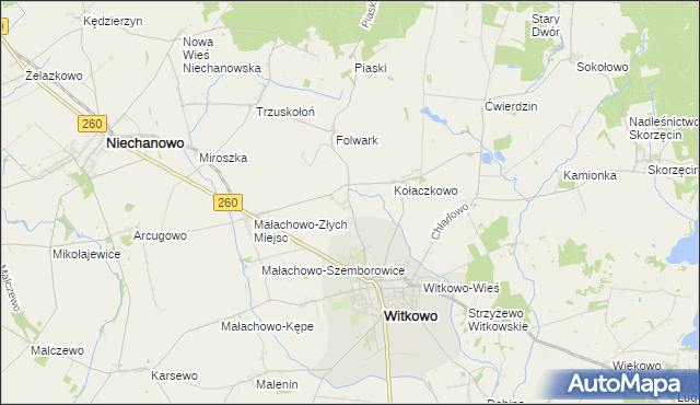 mapa Witkówko, Witkówko na mapie Targeo