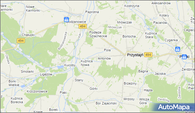 mapa Antonów, Antonów na mapie Targeo