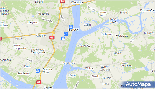 mapa Arciechów gmina Radzymin, Arciechów gmina Radzymin na mapie Targeo