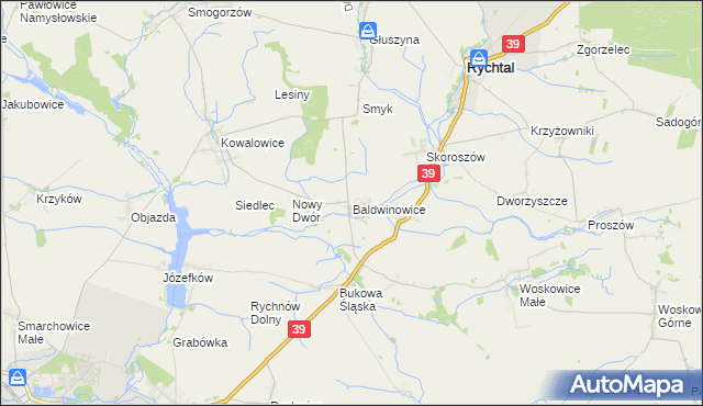 mapa Baldwinowice gmina Namysłów, Baldwinowice gmina Namysłów na mapie Targeo