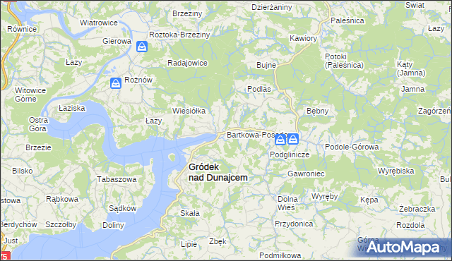 mapa Bartkowa-Posadowa, Bartkowa-Posadowa na mapie Targeo