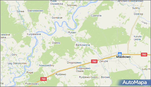 mapa Bartkowizna, Bartkowizna na mapie Targeo