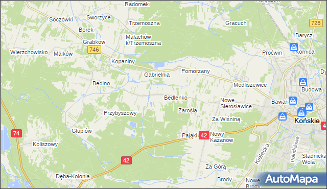 mapa Bedlenko, Bedlenko na mapie Targeo