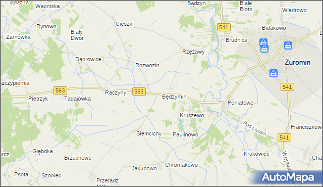 mapa Będzymin, Będzymin na mapie Targeo