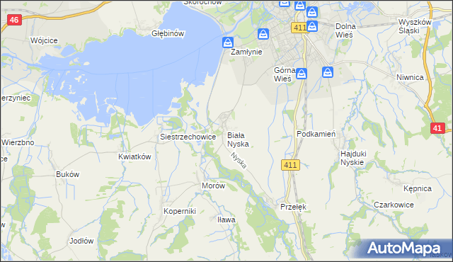 mapa Biała Nyska, Biała Nyska na mapie Targeo