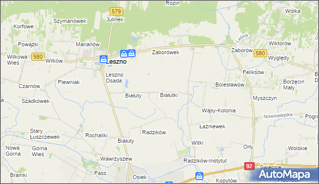 mapa Białutki, Białutki na mapie Targeo