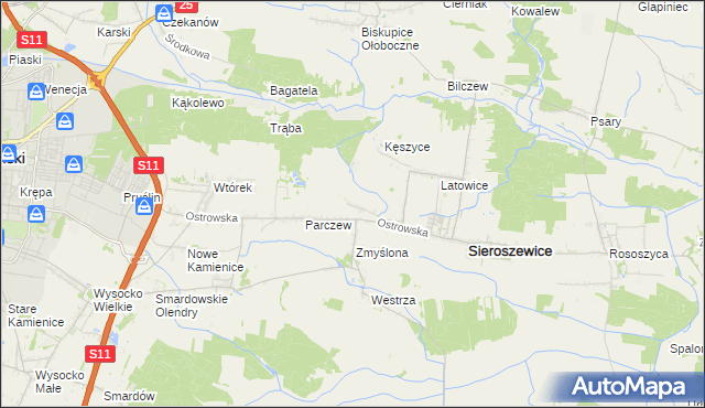 mapa Bibianki, Bibianki na mapie Targeo