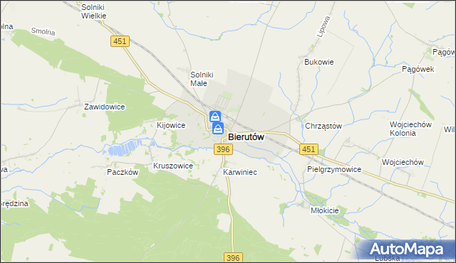 mapa Bierutów, Bierutów na mapie Targeo