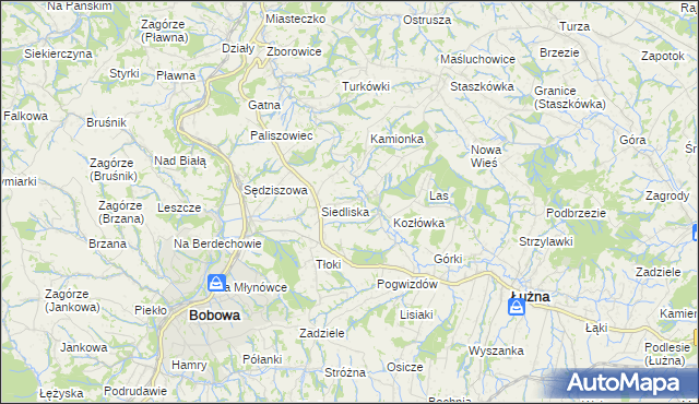 mapa Biesna, Biesna na mapie Targeo