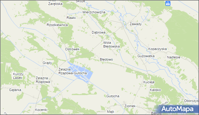 mapa Błędowo gmina Baranowo, Błędowo gmina Baranowo na mapie Targeo