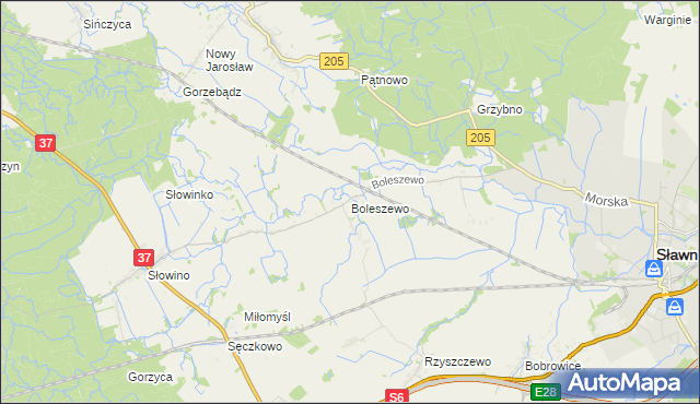 mapa Boleszewo, Boleszewo na mapie Targeo