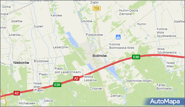 mapa Bolimów, Bolimów na mapie Targeo