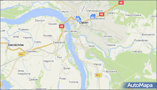 mapa Borowa gmina Puławy, Borowa gmina Puławy na mapie Targeo