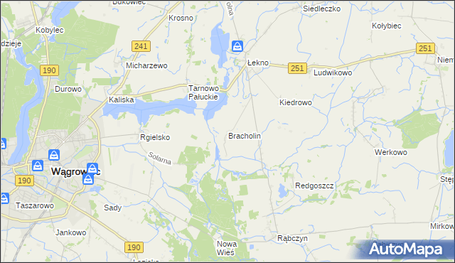 mapa Bracholin, Bracholin na mapie Targeo