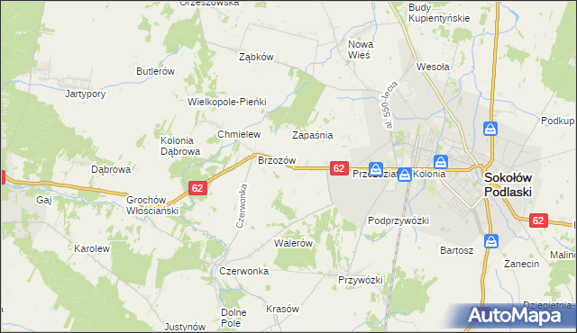 mapa Brzozów-Kolonia, Brzozów-Kolonia na mapie Targeo