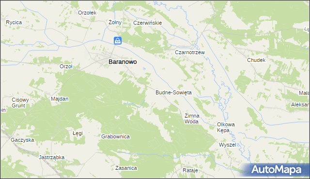 mapa Budne-Sowięta, Budne-Sowięta na mapie Targeo