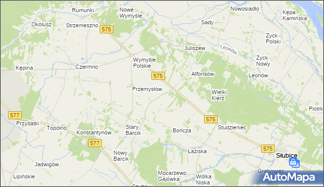 mapa Budy gmina Słubice, Budy gmina Słubice na mapie Targeo