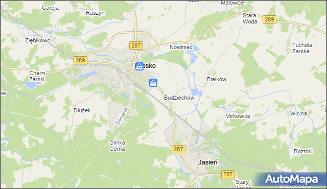 mapa Budziechów, Budziechów na mapie Targeo