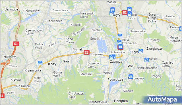 mapa Bujaków, Bujaków na mapie Targeo