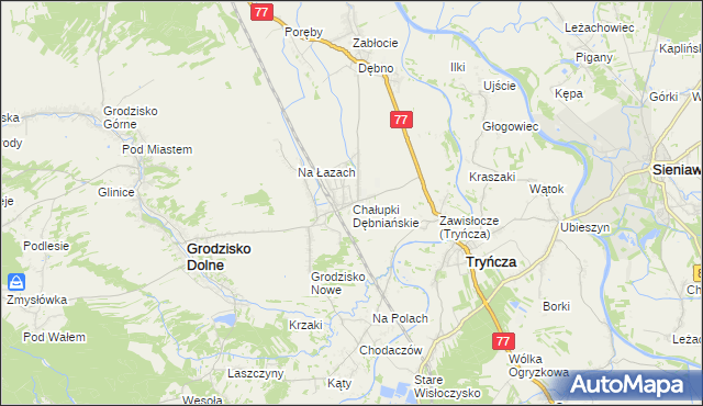 mapa Chałupki Dębniańskie, Chałupki Dębniańskie na mapie Targeo