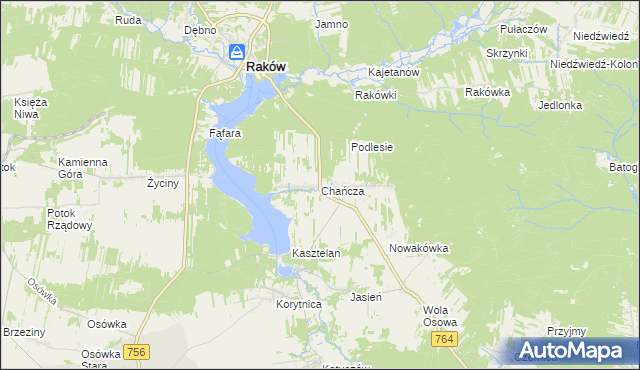 mapa Chańcza, Chańcza na mapie Targeo