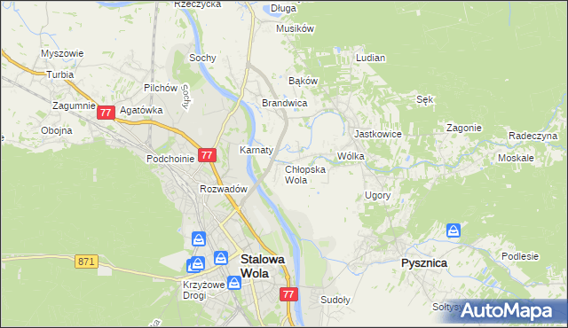 mapa Chłopska Wola, Chłopska Wola na mapie Targeo