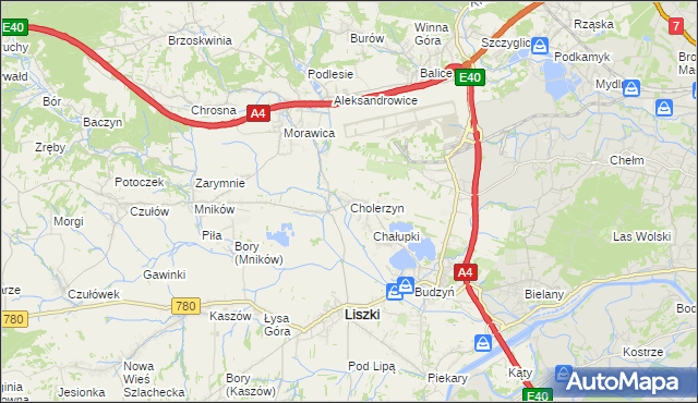 mapa Cholerzyn, Cholerzyn na mapie Targeo