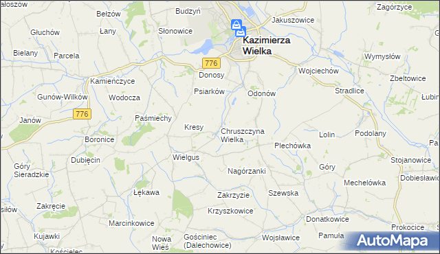 mapa Chruszczyna Wielka, Chruszczyna Wielka na mapie Targeo