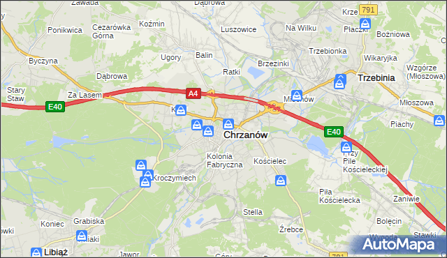 mapa Chrzanów, Chrzanów na mapie Targeo